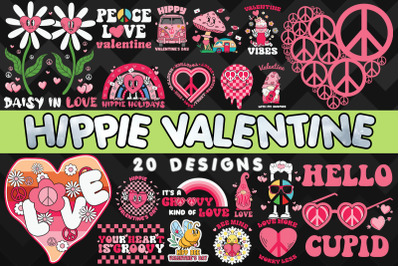 Hippie Valentine Bundle SVG 20 designs