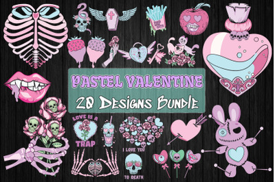 Pastel Valentine Bundle SVG 20 designs