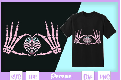 Heart Skeleton Hands Goth Valentine