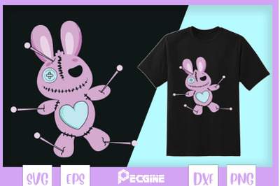 Pastel Goth Teddy Rabbit Valentine