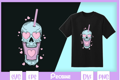 Creepy Skull Coffee Pastel Goth