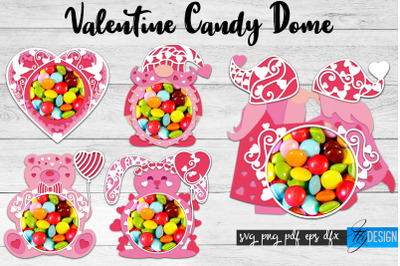 Valentine Candy Dome SVG | Candy Holders SVG | Treat Box SVG v.1