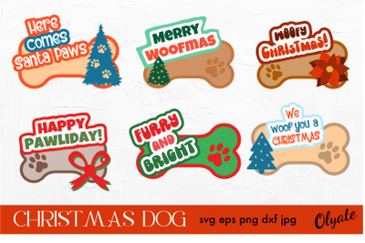Christmas Dog Quotes SVG. Dog Papercut. Dog Bundle SVG