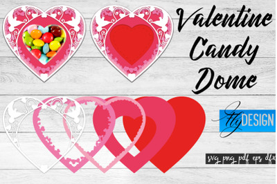 Valentine Candy Dome SVG | Candy Holders SVG | Treat Box SVG