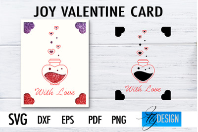 Joy Valentine&#039;s Day Card SVG | Paper Cut SVG | Love Design