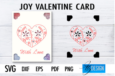 Joy Valentine&amp;&23;039;s Day Card SVG | Paper Cut SVG | Love Design