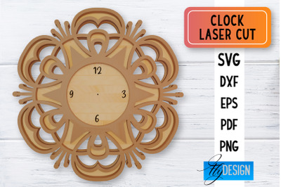 Clock Laser Cut SVG | Clock SVG Design | CNC Files