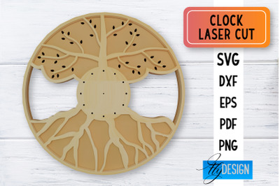 Clock Laser Cut SVG | Clock SVG Design | CNC Files