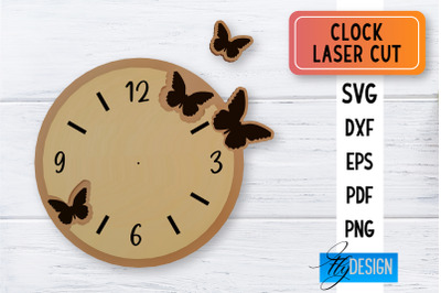 Clock Laser Cut SVG | Clock SVG Design | CNC Files