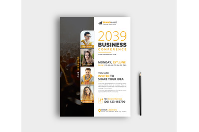 Business Meeting Seminar Conference Flyer Leaflet Template Layout