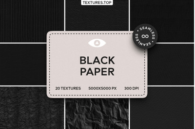 20 Seamless Black Paper Texture Pack