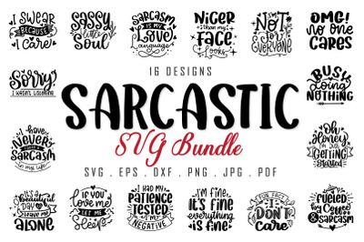 Sarcastic SVG Bundle | Funny Lettering Quotes