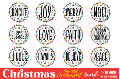 Christmas Round Ornament SVG Bundle