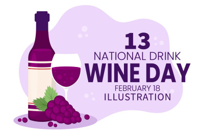 13 National Drink Wine Day Illustration