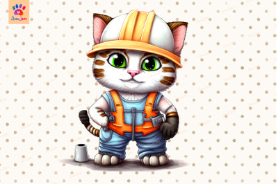 Worker Cat Cute Animal Lover