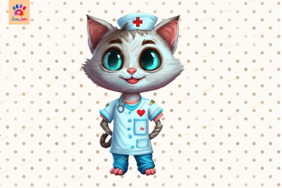 Nurse Cat Cute Animal Lover