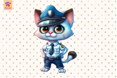 Police Cat Cute Animal Lover