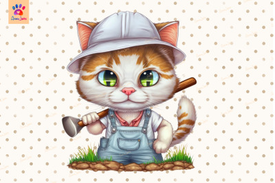 Farmer Cat Cute Animal Lover