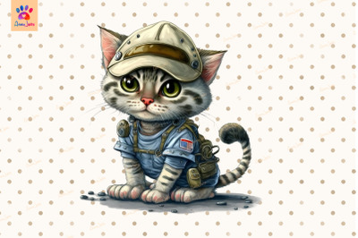 Military Cat Cute Animal Lover