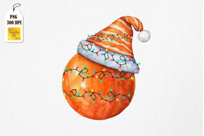 Watercolor Christmas Orange Santa Hat