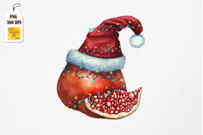 Watercolor Christmas Pomegranate