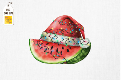 Watercolor Christmas Watermelon