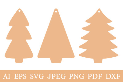 Christmas Tree Gift Tags templates. Gift Tags SVG