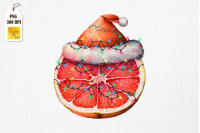 Watercolor Christmas Orange Santa Hat 2