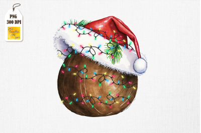 Watercolor Christmas Coconut Santa Hat