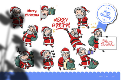 11 Cute Santa Claus Vector Illustrations