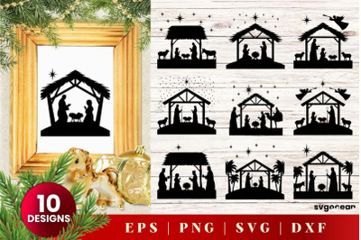 Nativity Svg Bundle | Christmas | Silhouettes Cut Files