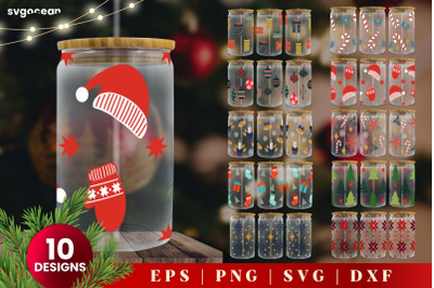 Christmas Can Glass | Svg Bundle | 16 Oz Libbey Glass