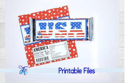 USA Candy Bar Wrapper (Red)