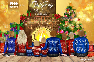 Christmas Family Clipart Bundle | People Creator | Cozy Winter Sublima
