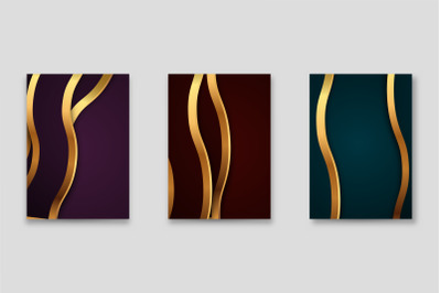 Set Gold Abstract Background Elegant Graphic