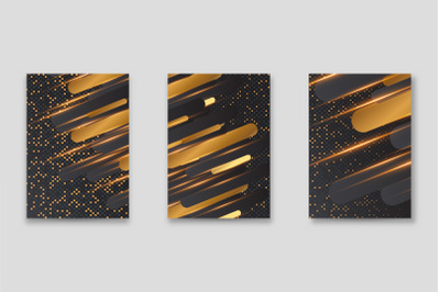 Set Gold Abstract Background Elegant Graphic