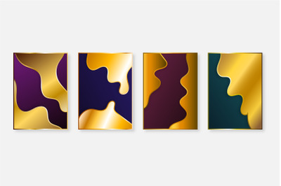 Set Gold Abstract Background Elegant Graphic