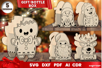 Christmas Gift Box Laser Cut SVG | CNC | Glowforge