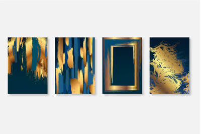 Set Gold Abstract Background Elegant Graphic