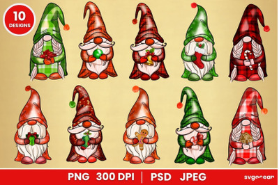 Christmas Gnomes Sublimation Bundle | Clipart | PNG 300 DPI