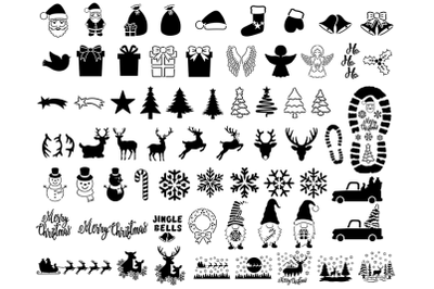 65 Christmas Stencil SVG, Digital Stencil SVG, Christmas Ornaments.
