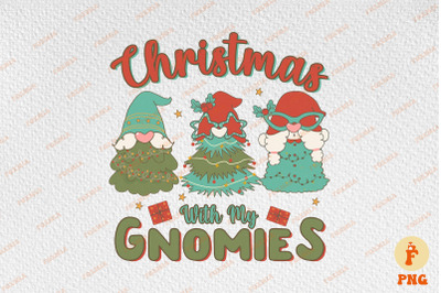 Christmas With My Gnomies Retro Xmas