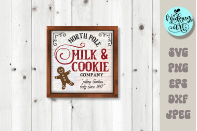North Pole Milk and Cookie Company SVG Sign, milk and cookie co decor