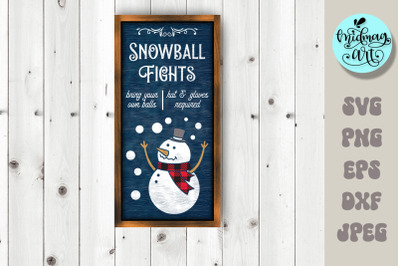 Snowball fights porch sign svg, winter porch sign svg