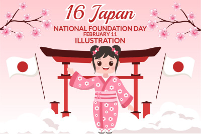 16 Japan National Foundation Day Illustration