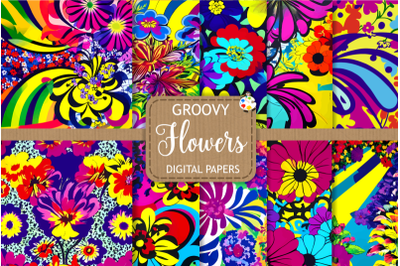 Exotic Groovy Floral Pattern Papers