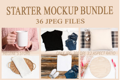 Starter mockup bundle, product mockup, apparel mock ups bundle