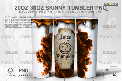 20oz Pumpkin Potion Skinny Tumbler, Sublimation Design PNG