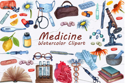 Medical Watercolor Clipart&nbsp;