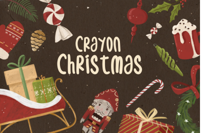 Crayon Christmas clipart